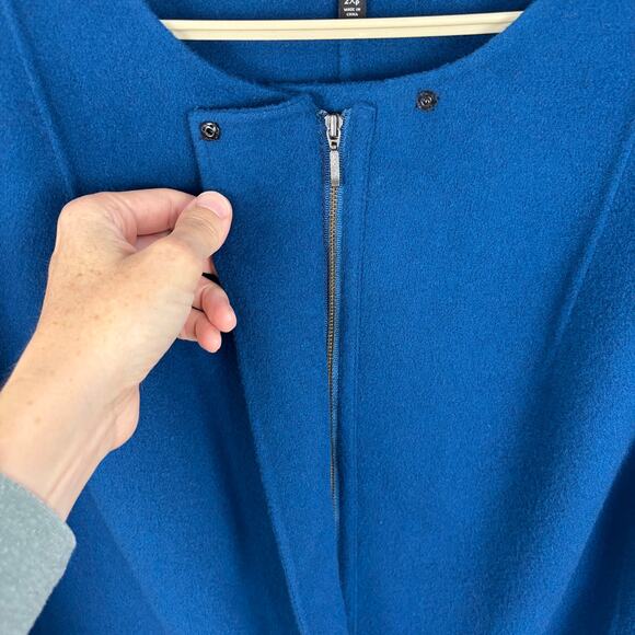 Talbots Felted Wool Blend Car Coat Jacket 2X Petite Blue pockets - Picture 5 of 8